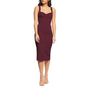 DRESS THE POPULATION Nicole Sweetheart Neck Cocktail Dress in Burgundy Small